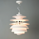 flat sphere snow ball metal white LED ceiling pendant light