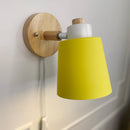 Rotating Reading Lamp with Plug wood base colorful metal shade rotating head 6 ft cord knob switch E27 socket
