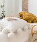 18x18 inch cotton cushion covers with pom poms