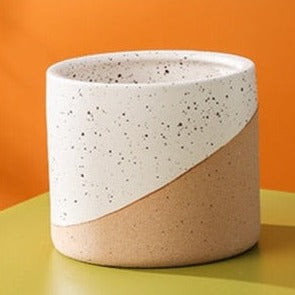 Home Decoration Creative Linen Glaze Ceramic Flowerpot 