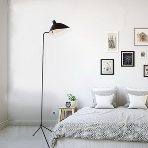 Serge Duckbill Post Modern Single Light Industrial Floor Lamp - Black