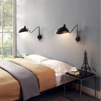 Serge Mouille replica industrial wall lamp with swing arms