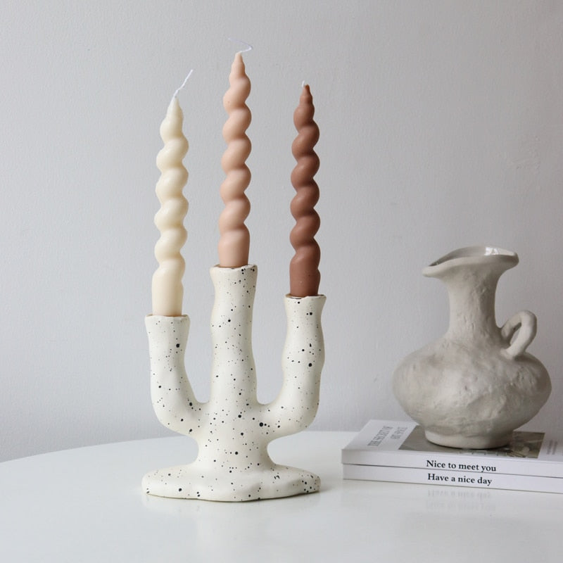 Spotted Resin Candle Holder