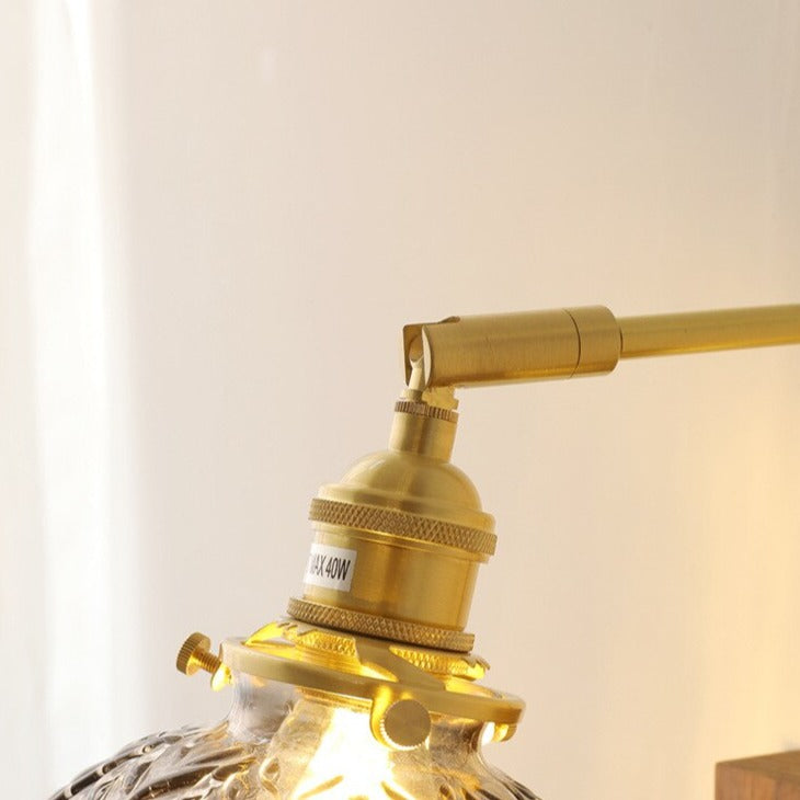 Stained Murano Glass & Wood LED Wall Lamp