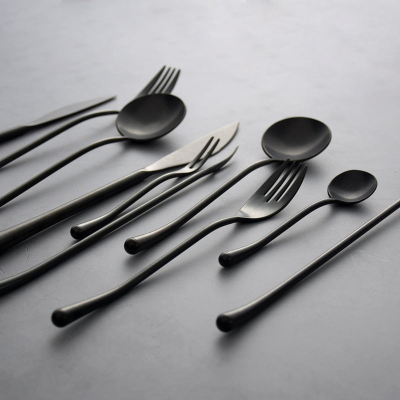 Stein Black Finish Stainless Steel Flatware