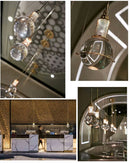 Suspended Drop Glass & Brass LED Pendant Light