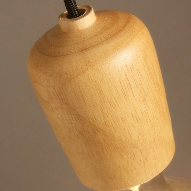 Tapered Wood Pendant Light Socket
