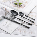 stainless steel matte finish black cutlery set