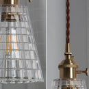 Clear Frosted Glass Copper Finish Pendant Light
