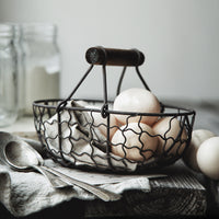 Vintage Wrought Iron Basket-Letifly Lights and Decor