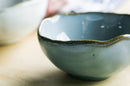 abstract edge blue klin glazed with gold trimmings ceramic bowl